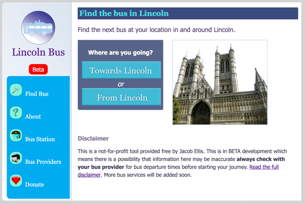 Lincoln Bus Website